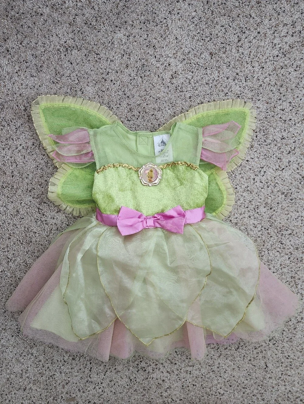 Disney Green and Pink Fairy Tinker Bell Costume Dress